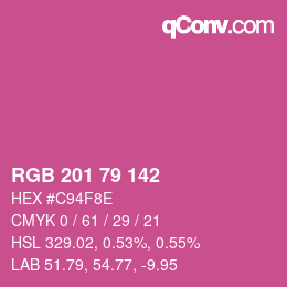 Color code: RGB 201 79 142 | qconv.com