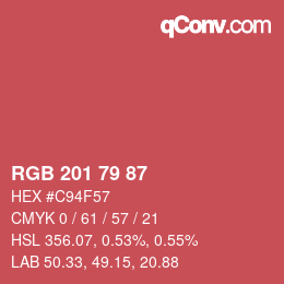 Color code: RGB 201 79 87 | qconv.com