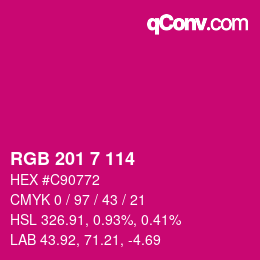 カラーコード: RGB 201 7 114 | qconv.com