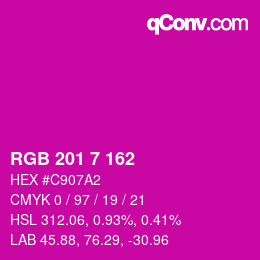 カラーコード: RGB 201 7 162 | qconv.com