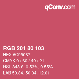 Color code: RGB 201 80 103 | qconv.com