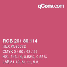 Color code: RGB 201 80 114 | qconv.com