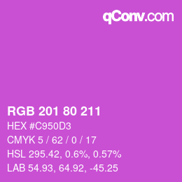 颜色代码: RGB 201 80 211 | qconv.com