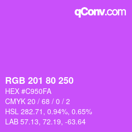 Color code: RGB 201 80 250 | qconv.com