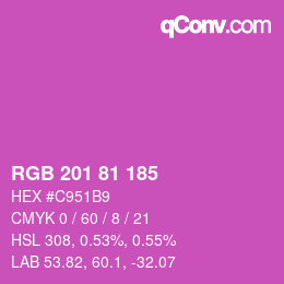 Farbcode: RGB 201 81 185 | qconv.com