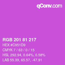 Color code: RGB 201 81 217 | qconv.com