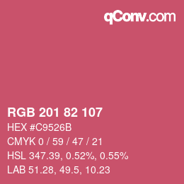 Color code: RGB 201 82 107 | qconv.com