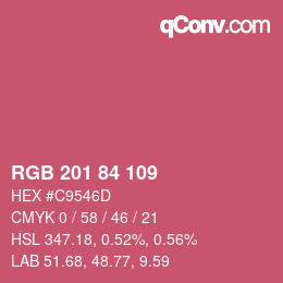 カラーコード: RGB 201 84 109 | qconv.com