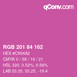 Color code: RGB 201 84 162 | qconv.com