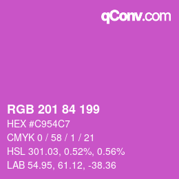 Color code: RGB 201 84 199 | qconv.com