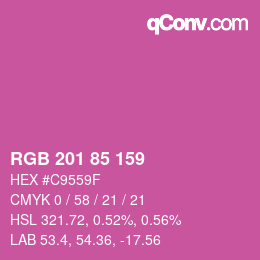 カラーコード: RGB 201 85 159 | qconv.com