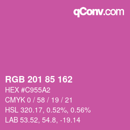 Color code: RGB 201 85 162 | qconv.com