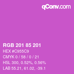 Color code: RGB 201 85 201 | qconv.com