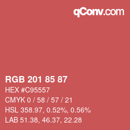 Color code: RGB 201 85 87 | qconv.com