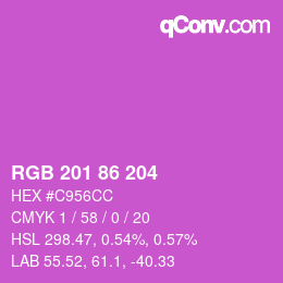 Color code: RGB 201 86 204 | qconv.com