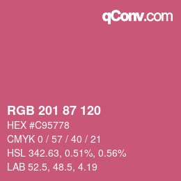 Color code: RGB 201 87 120 | qconv.com