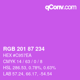 Color code: RGB 201 87 234 | qconv.com