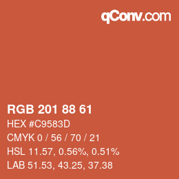 Color code: RGB 201 88 61 | qconv.com