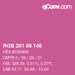Color code: RGB 201 89 148 | qconv.com