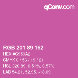 Color code: RGB 201 89 162 | qconv.com