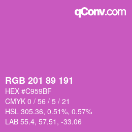 Color code: RGB 201 89 191 | qconv.com