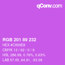 Color code: RGB 201 89 232 | qconv.com