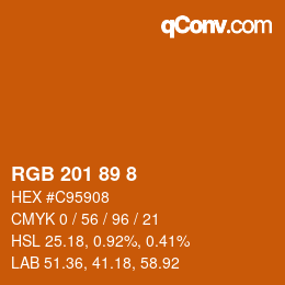 カラーコード: RGB 201 89 8 | qconv.com