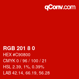 Farbcode: RGB 201 8 0 | qconv.com