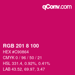 カラーコード: RGB 201 8 100 | qconv.com