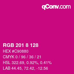 カラーコード: RGB 201 8 128 | qconv.com