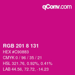 Color code: RGB 201 8 131 | qconv.com