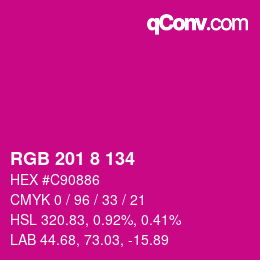 颜色代码: RGB 201 8 134 | qconv.com