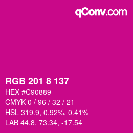 颜色代码: RGB 201 8 137 | qconv.com
