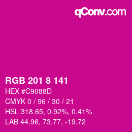 颜色代码: RGB 201 8 141 | qconv.com