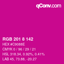 Color code: RGB 201 8 142 | qconv.com