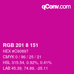 カラーコード: RGB 201 8 151 | qconv.com
