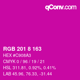 Color code: RGB 201 8 163 | qconv.com