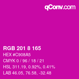 Color code: RGB 201 8 165 | qconv.com
