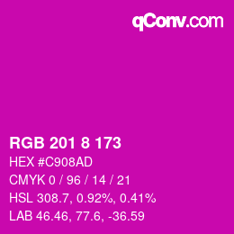 Color code: RGB 201 8 173 | qconv.com