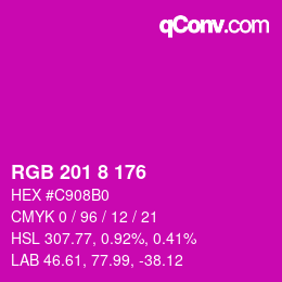 カラーコード: RGB 201 8 176 | qconv.com