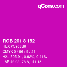 Color code: RGB 201 8 182 | qconv.com