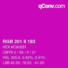 Color code: RGB 201 8 183 | qconv.com