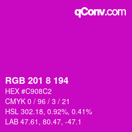 颜色代码: RGB 201 8 194 | qconv.com
