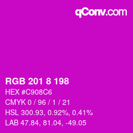 颜色代码: RGB 201 8 198 | qconv.com