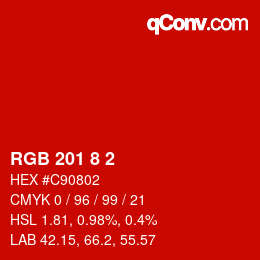 Farbcode: RGB 201 8 2 | qconv.com