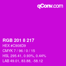 颜色代码: RGB 201 8 217 | qconv.com