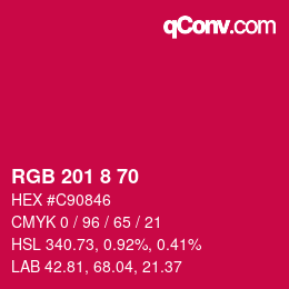 カラーコード: RGB 201 8 70 | qconv.com