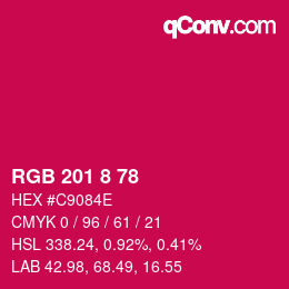 カラーコード: RGB 201 8 78 | qconv.com
