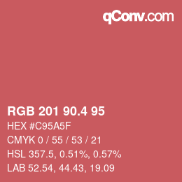 カラーコード: RGB 201 90.4 95 | qconv.com