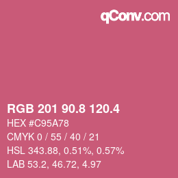 カラーコード: RGB 201 90.8 120.4 | qconv.com